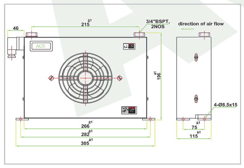 Air Cooled Oil Cooler AH 0608 Design